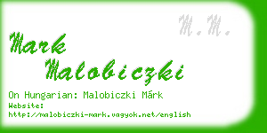 mark malobiczki business card